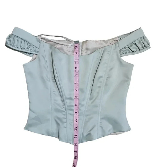 Betsy & Adam Jaslene MP Corset Gown Set Deadstock Mint Green Vintage Dress 90s - Picture 12 of 13